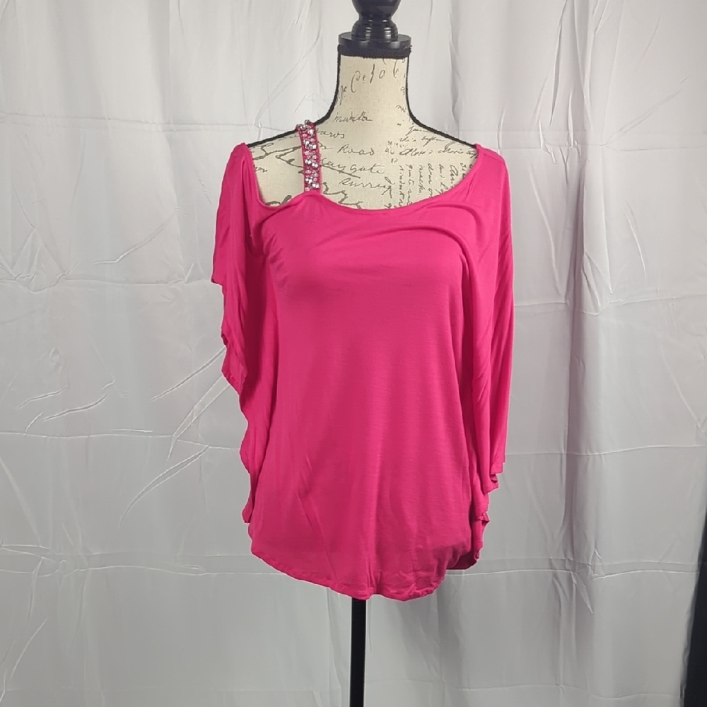INC International Concepts Pink Blouse with Embellished Strap
